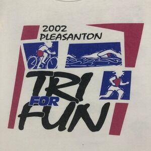 2002 Pleasanton Tri For Fun Anvil Tank Top Triathlon Sleeveless Shirt‎
